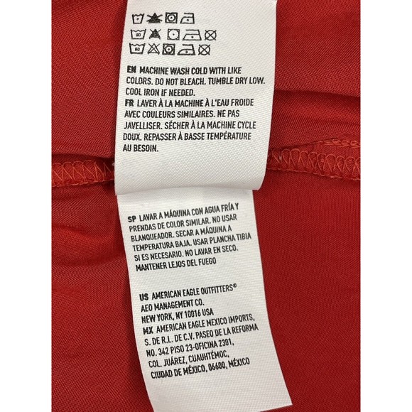 American Eagle Red Tie Front Bell Sleeve Romper Women’s Size Small - Picture 9 of 12